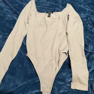 Forever 21 Beige Long Sleeve Women’s Bodysuit
